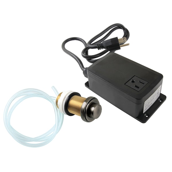 Single Outlet Garbage Disposal Air Switch Kit, Black Stainless